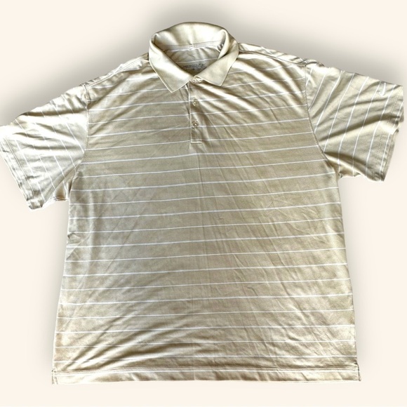 Nike Other - Nike Golf Dri Fit Men’s Polo Shirt neutral striped yellow size XXL button down